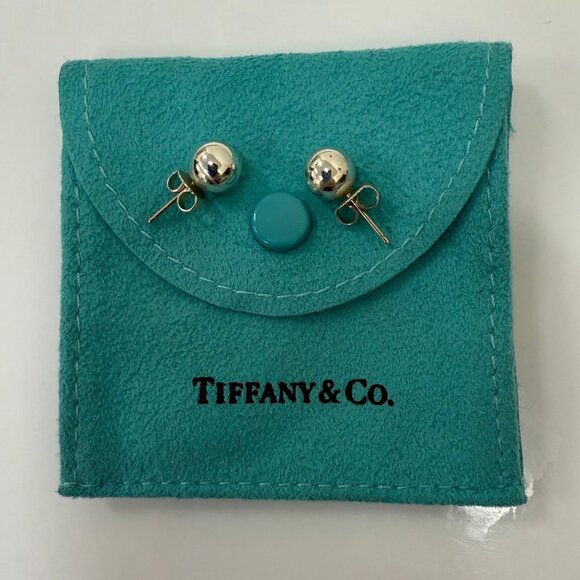 Tiffany & Co HardWear Bead Ball Earrings 8mm in Sterling Silver NEW w Pouch/Box - Picture 1 of 6